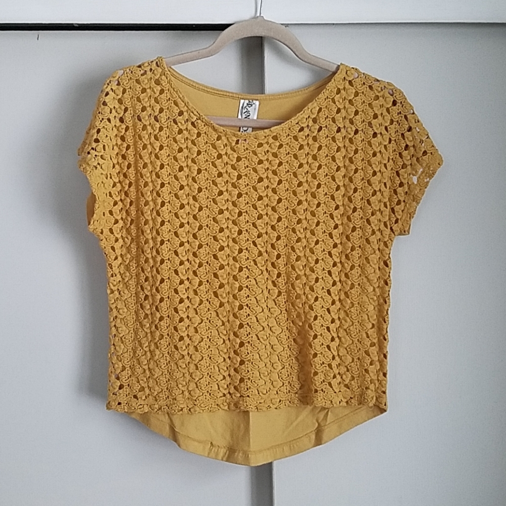 Yellow crochet top